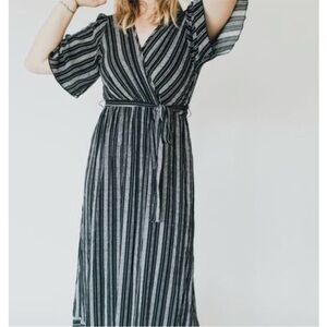 CJLA Clark Faux-Wrap Maxi dress